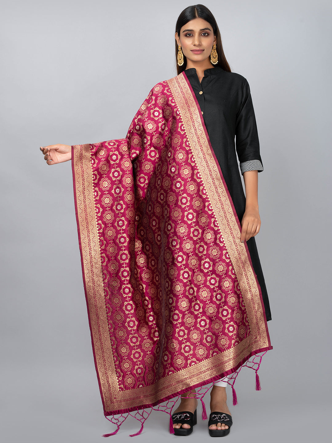 Banarasi Jacquard Weave Dupatta (BSD-23) | Ivaara.