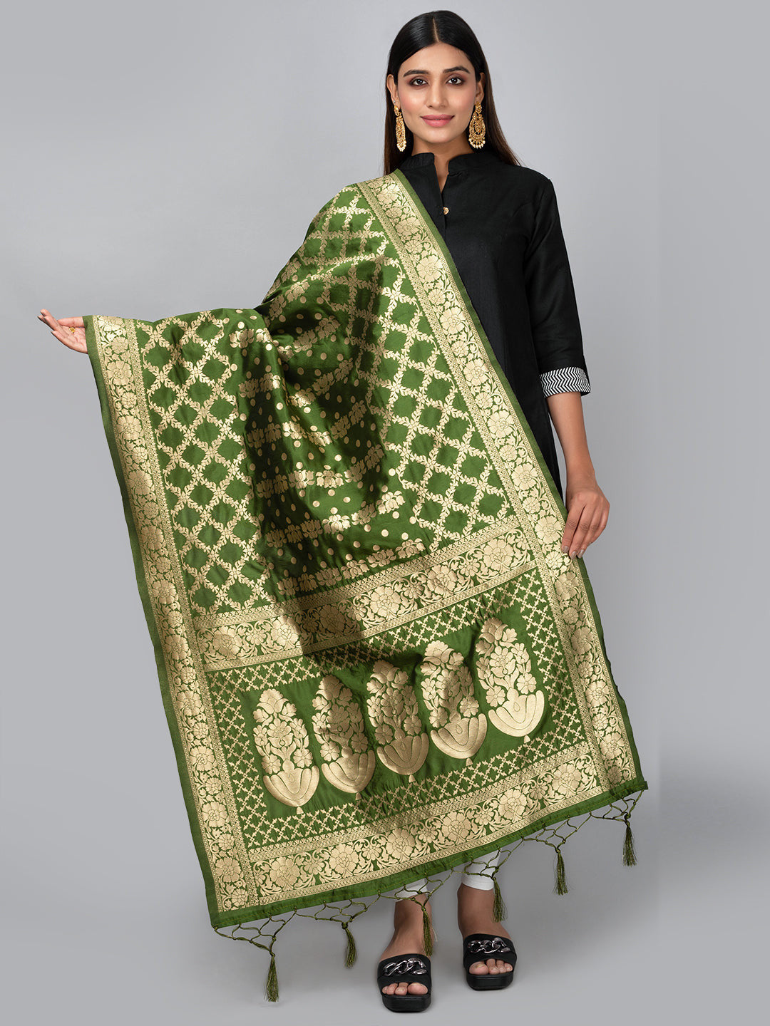 Banarasi Jacquard Weave Dupatta (BSD-4) | Ivaara.