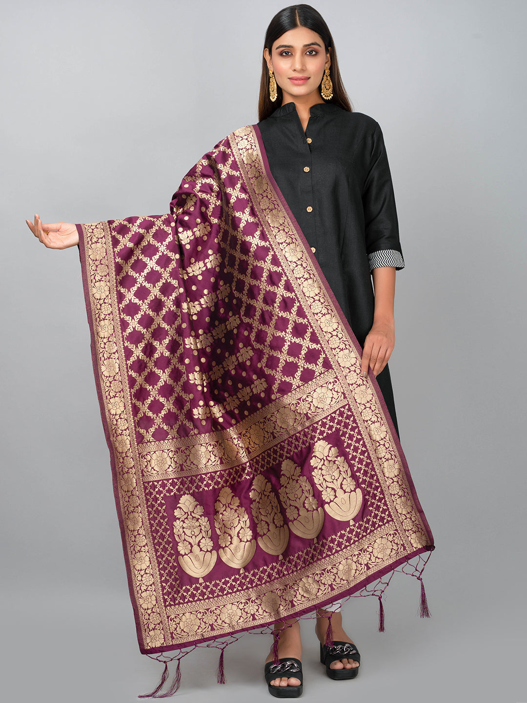 Banarasi Jacquard Weave Dupatta (BSD-5) | Ivaara.