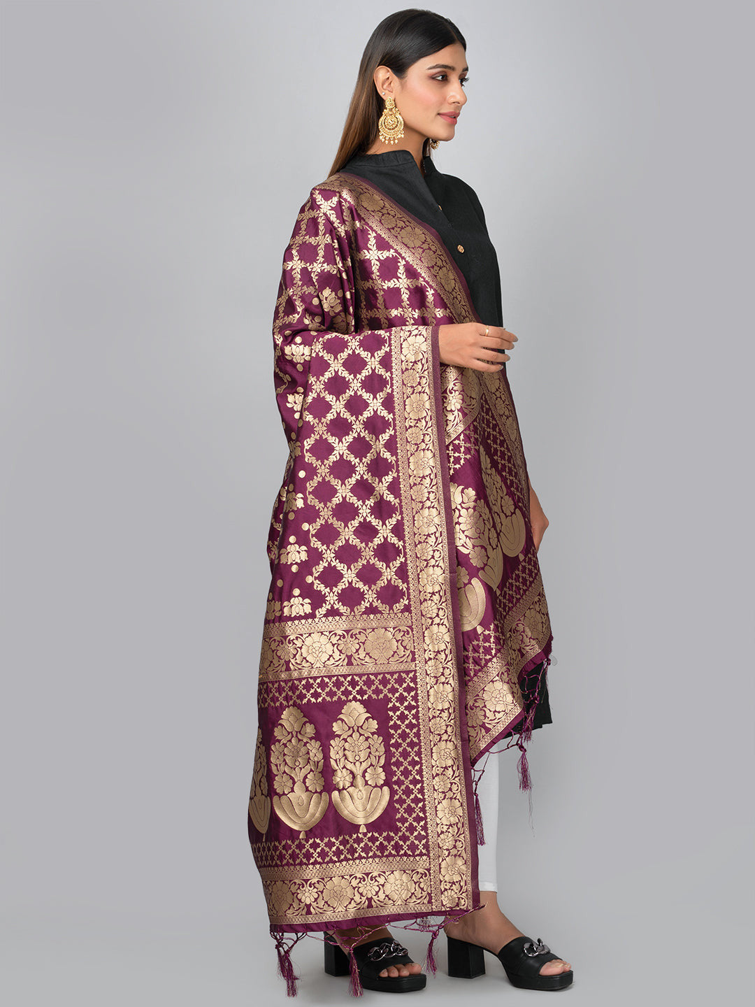 Banarasi Jacquard Weave Dupatta (BSD-5) | Ivaara.