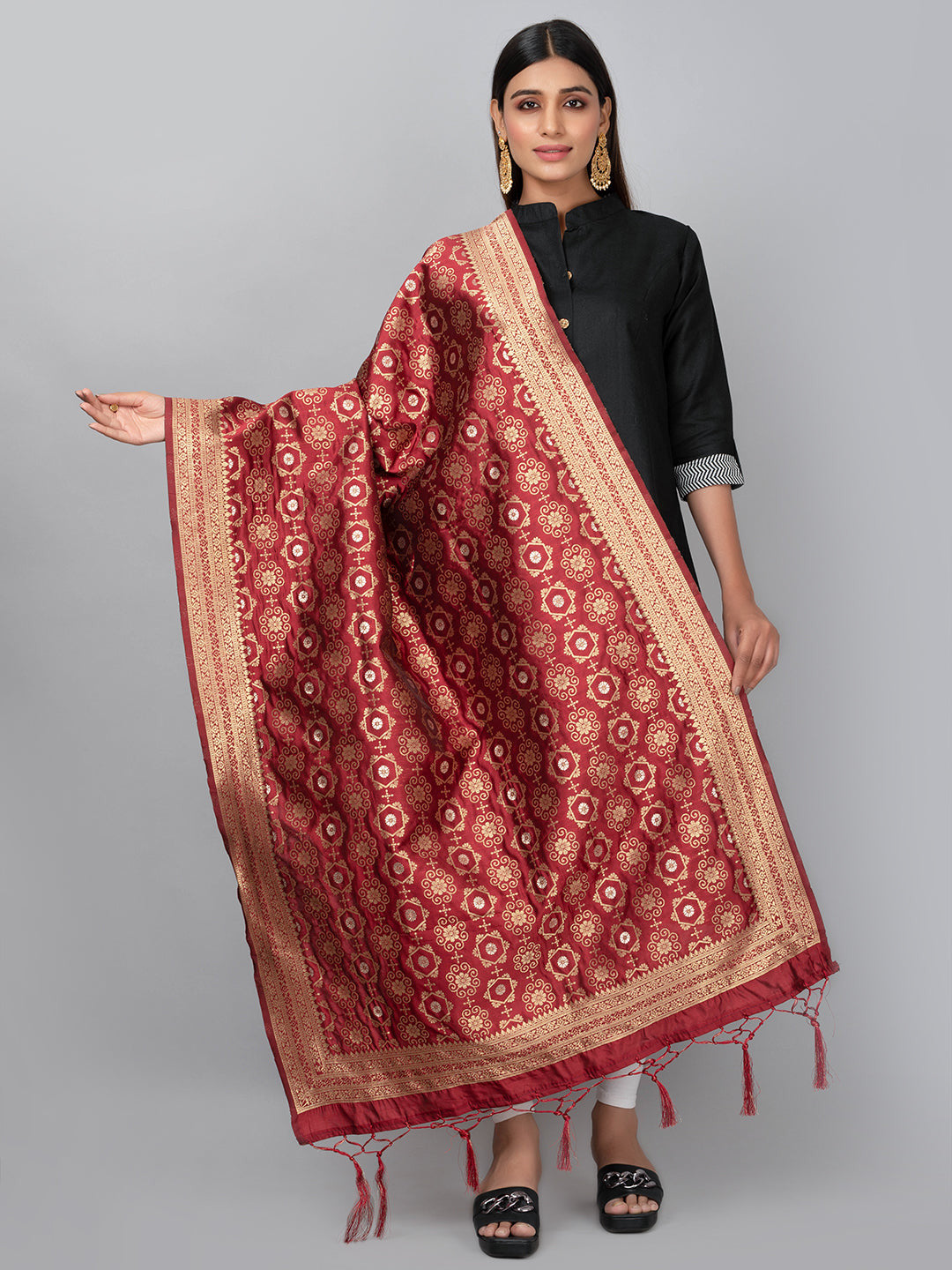 Banarasi Jacquard Weave Dupatta (BSD-6) | Ivaara.
