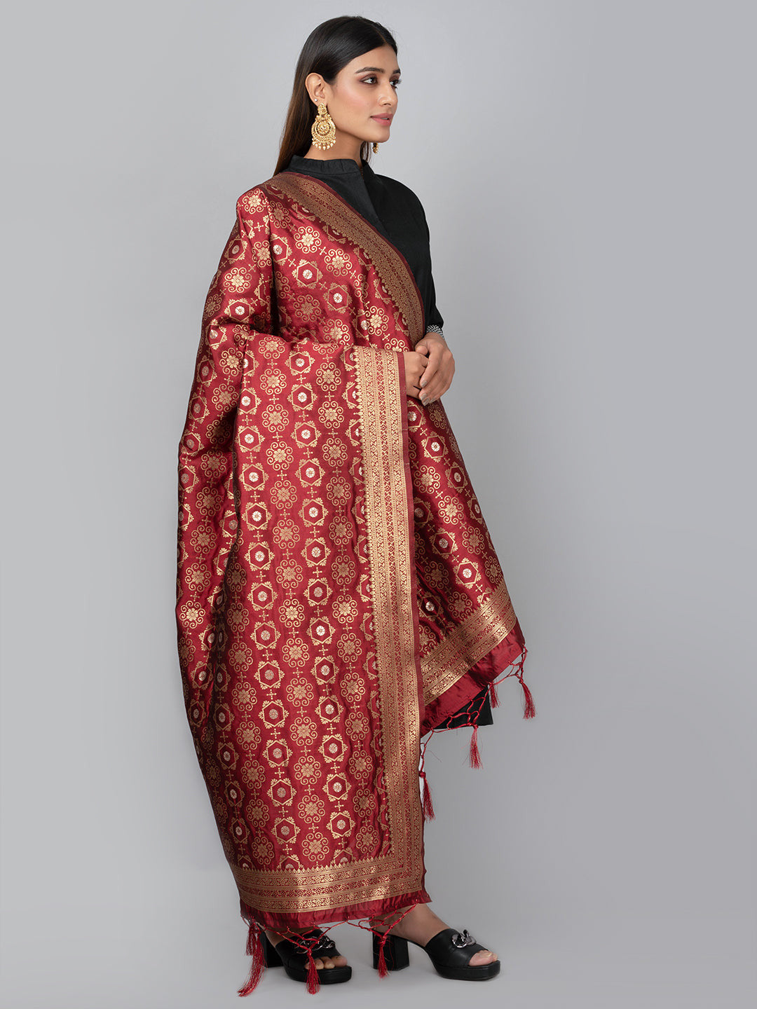 Banarasi Jacquard Weave Dupatta (BSD-6) | Ivaara.
