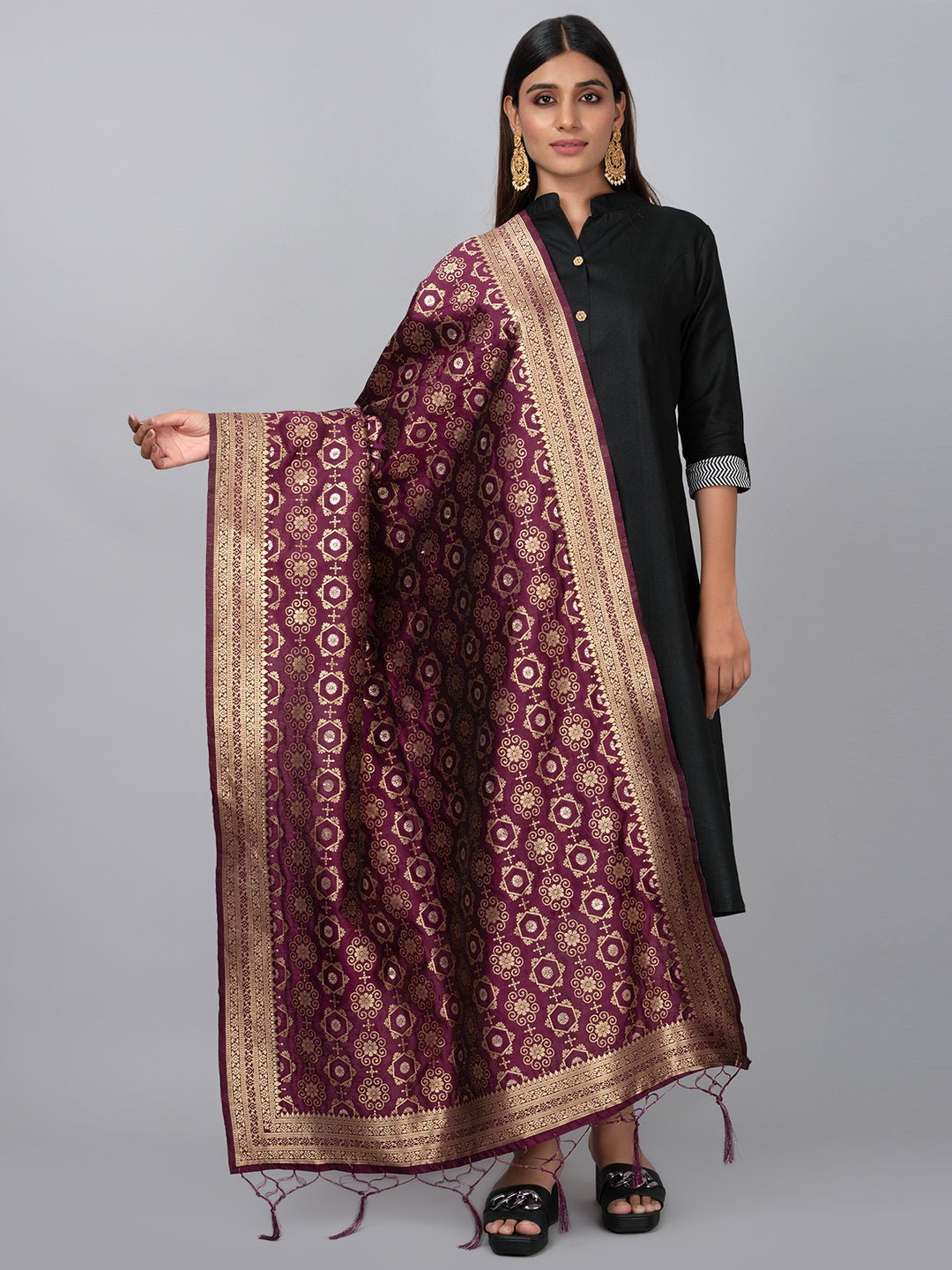 Banarasi Jacquard Weave Dupatta (BSD-8) | Ivaara.