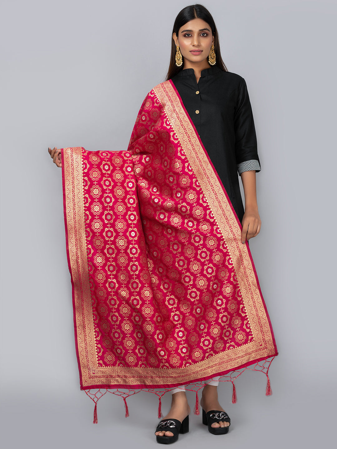 Banarasi Jacquard Weave Dupatta (BSD-9) | Ivaara.