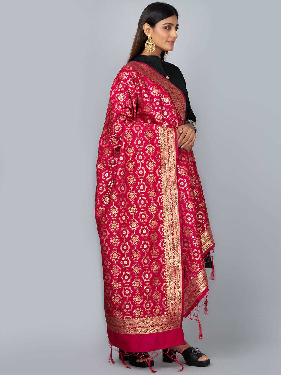 Banarasi Jacquard Weave Dupatta (BSD-9) | Ivaara.