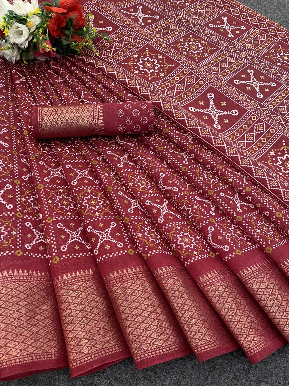 Designer Cotton Blend Saree (CB3) | Ivaara