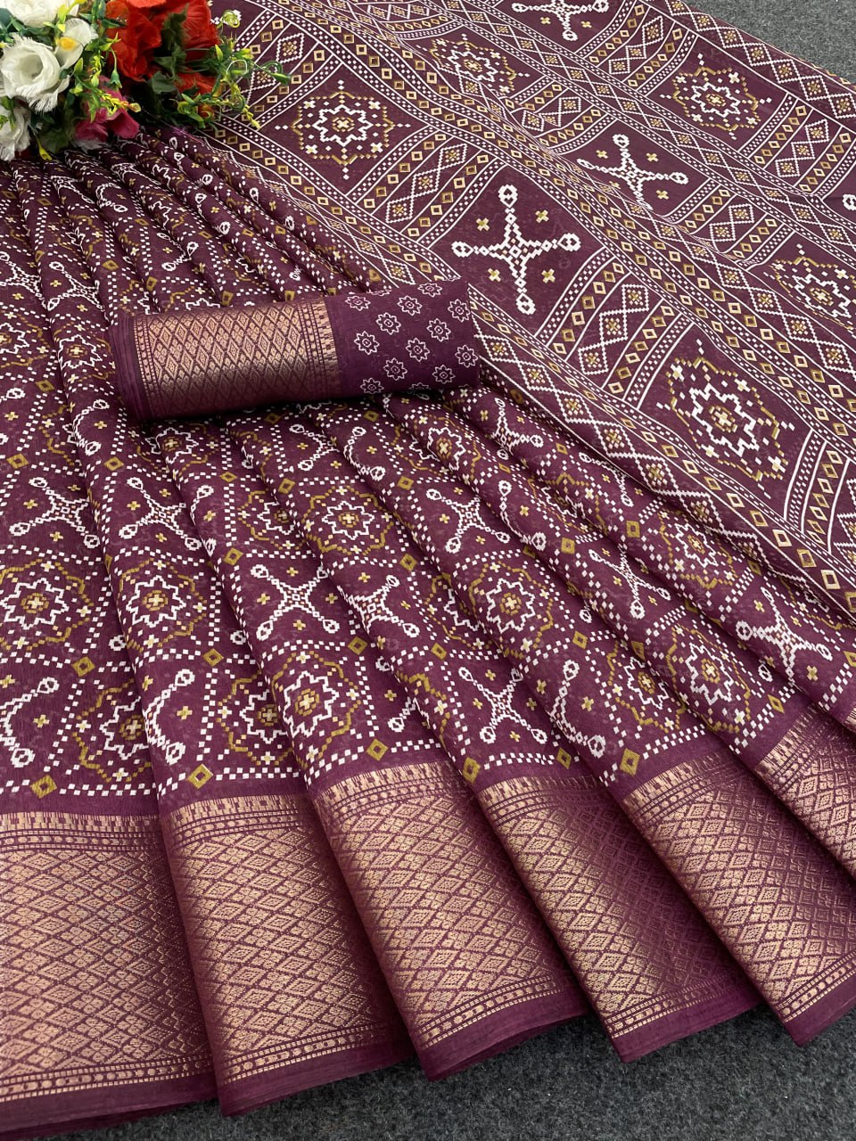 Designer Cotton Blend Saree (CB6) | Ivaara
