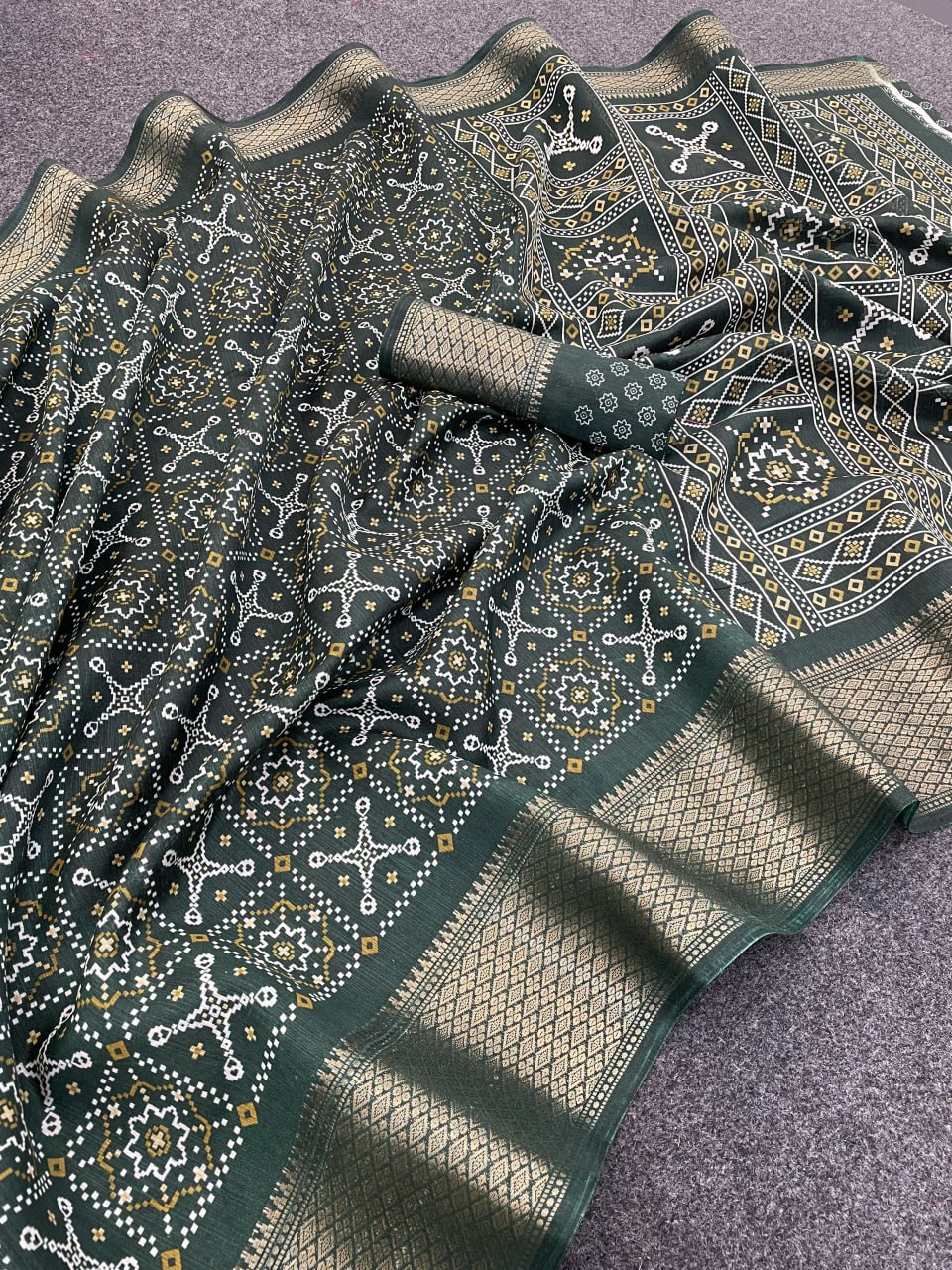 Designer Cotton Blend Saree (CB7) | Ivaara