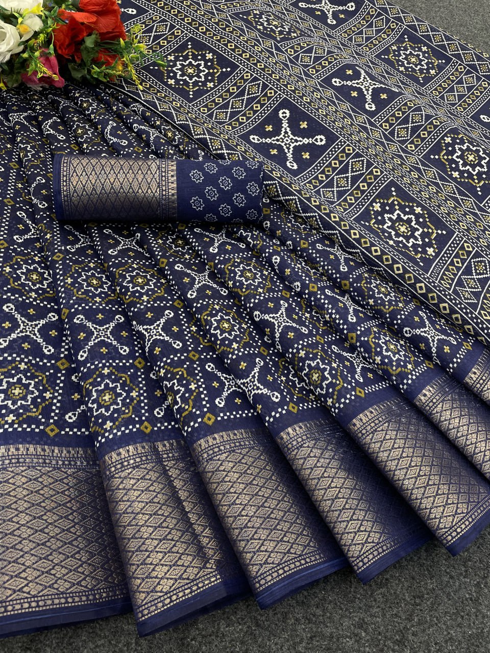 Designer Cotton Blend Saree (CB8) | Ivaara