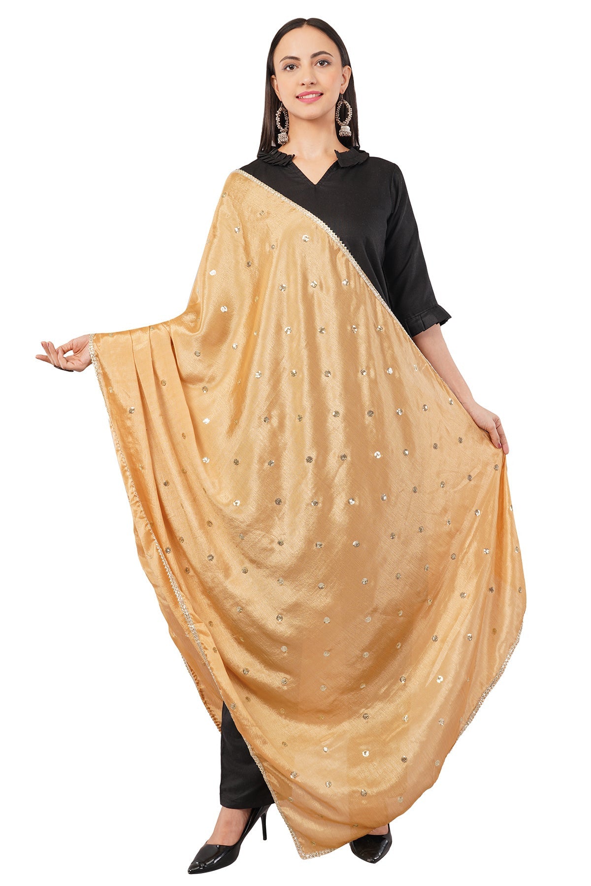 Chinnon Butti Dupatta Chiku (CD2) – Embroidered Dupatta for Women.