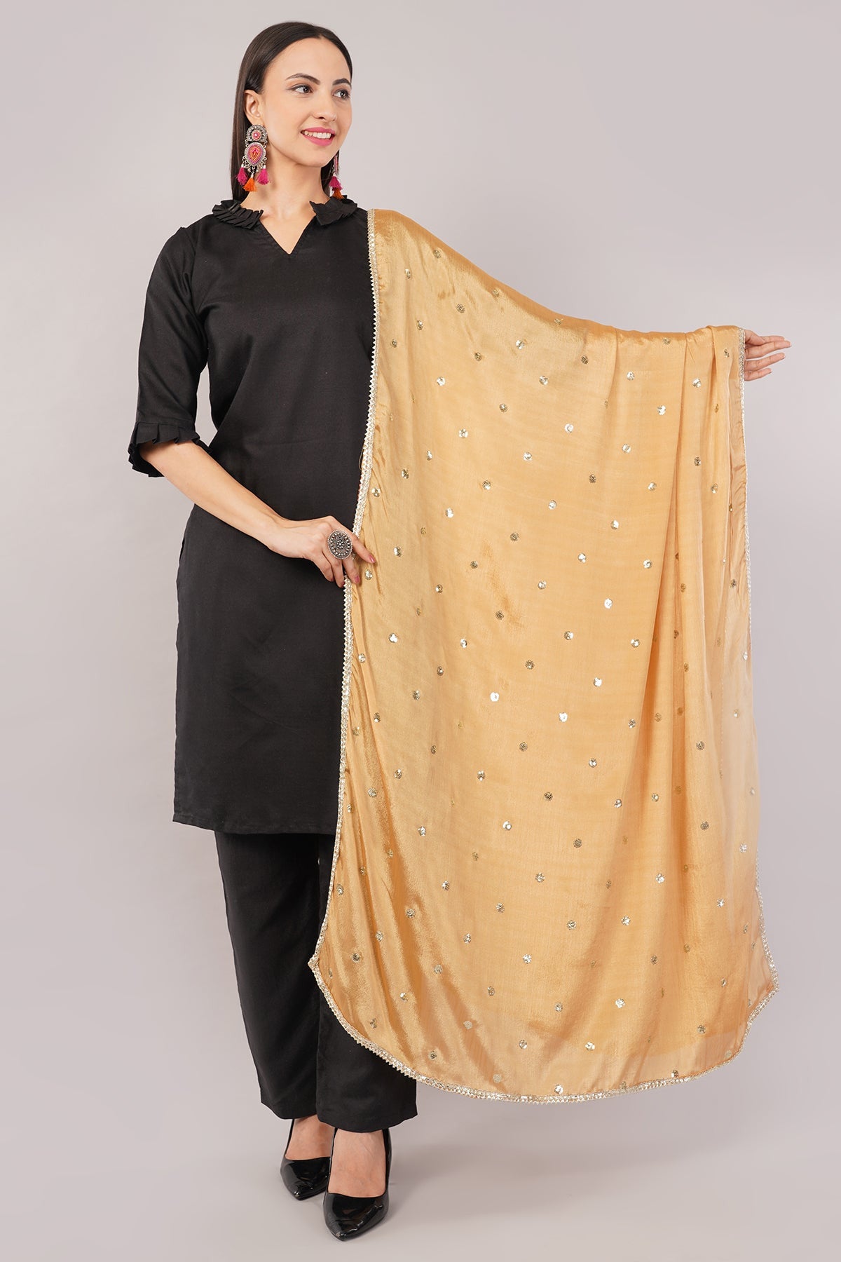 Chinnon Butti Dupatta Chiku (CD2) – Embroidered Dupatta for Women.