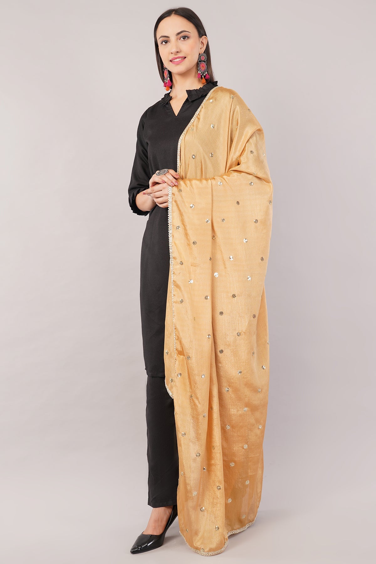 Chinnon Butti Dupatta Chiku (CD2) – Embroidered Dupatta for Women.