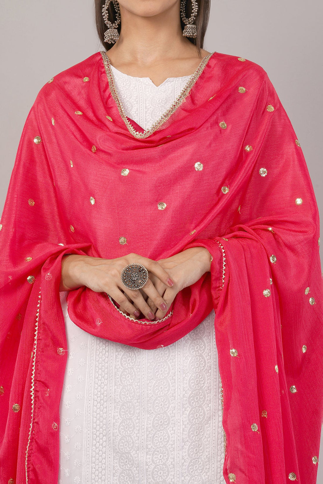 Chinnon Butti Dupatta Rani (CD15) – Embroidered Dupatta for Women.