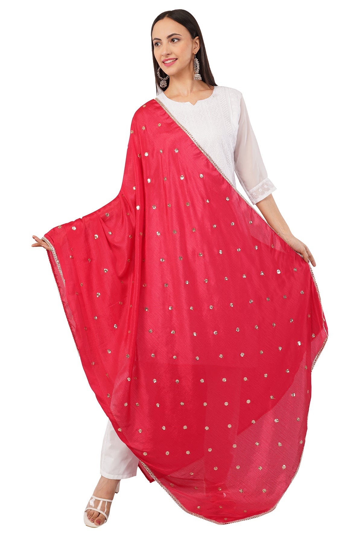 Chinnon Butti Dupatta Rani (CD15) – Embroidered Dupatta for Women.