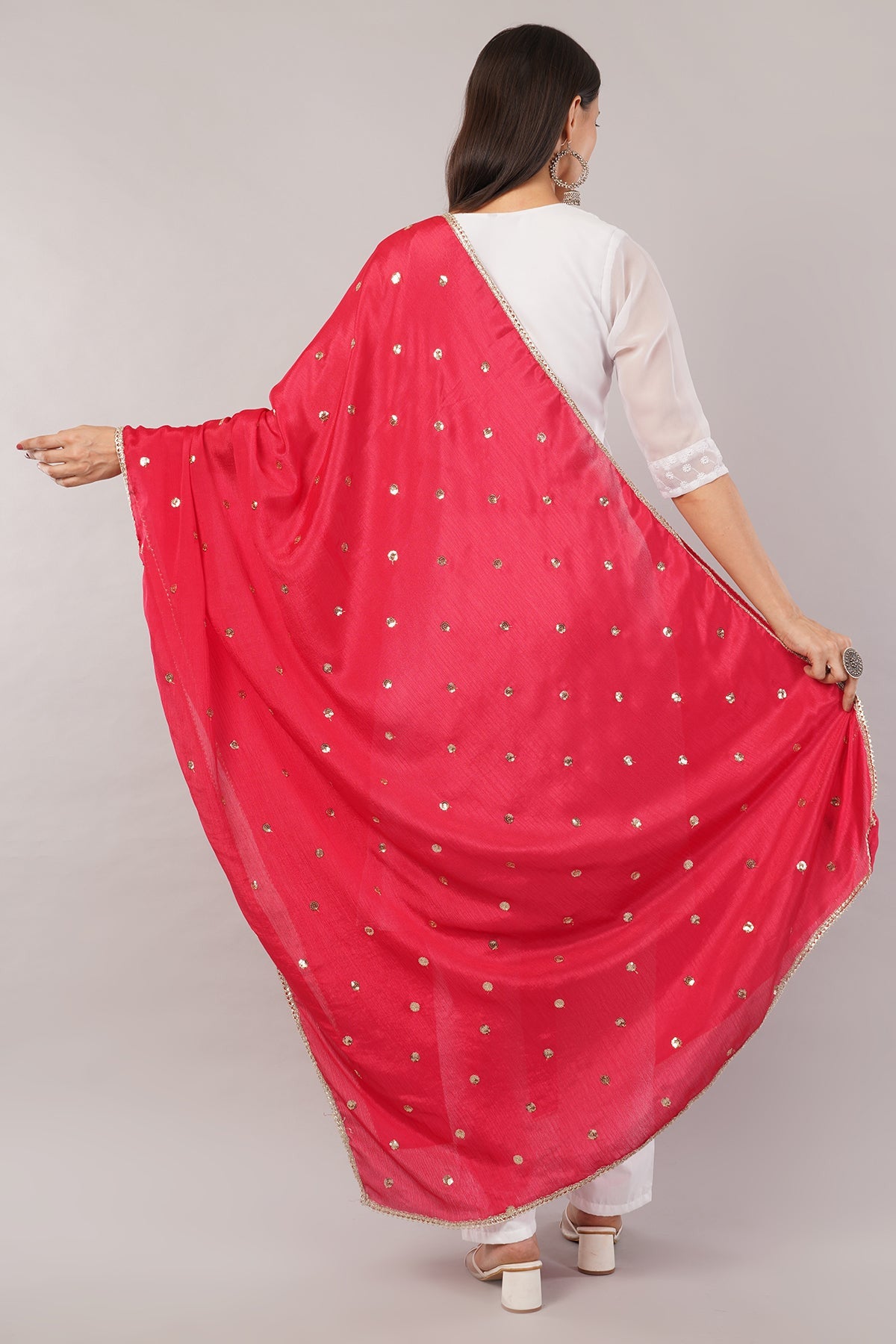 Chinnon Butti Dupatta Rani (CD15) – Embroidered Dupatta for Women.