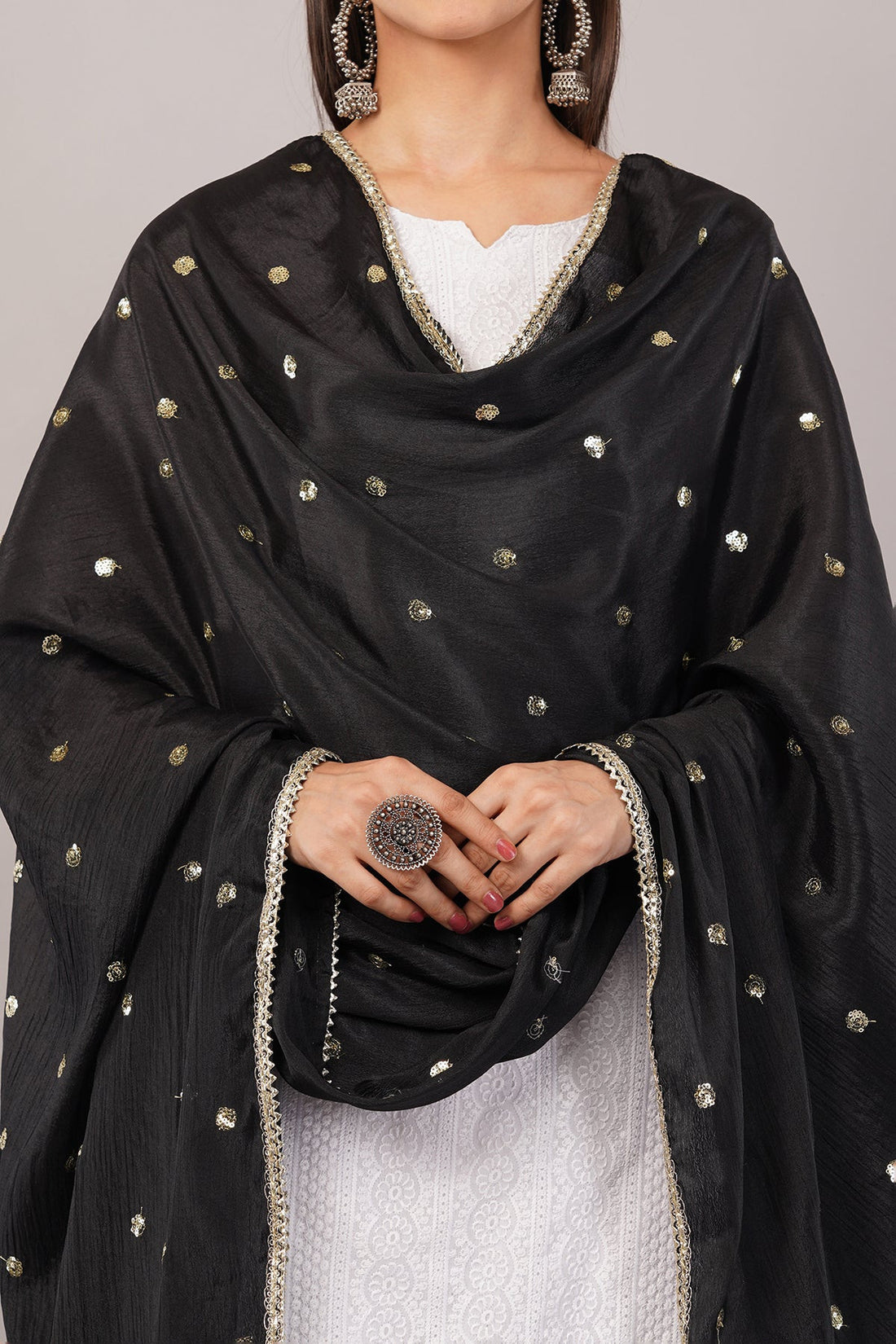 Ivaara Chinnon Butti Dupatta – Soft, Lightweight, Embroidered Dupatta for Women.