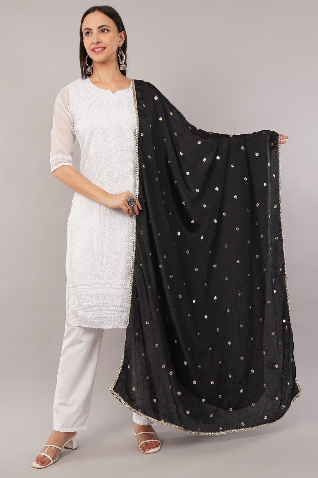 Ivaara Chinnon Butti Dupatta – Soft, Lightweight, Embroidered Dupatta for Women.