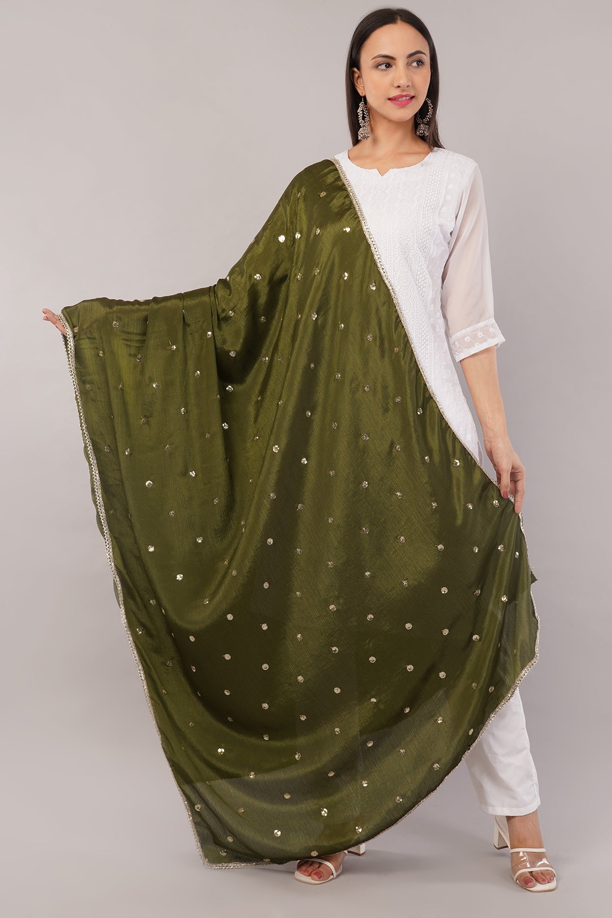 Ivaara Chinnon Butti Dupatta – Soft, Lightweight, Embroidered Dupatta for Women - IVAARA