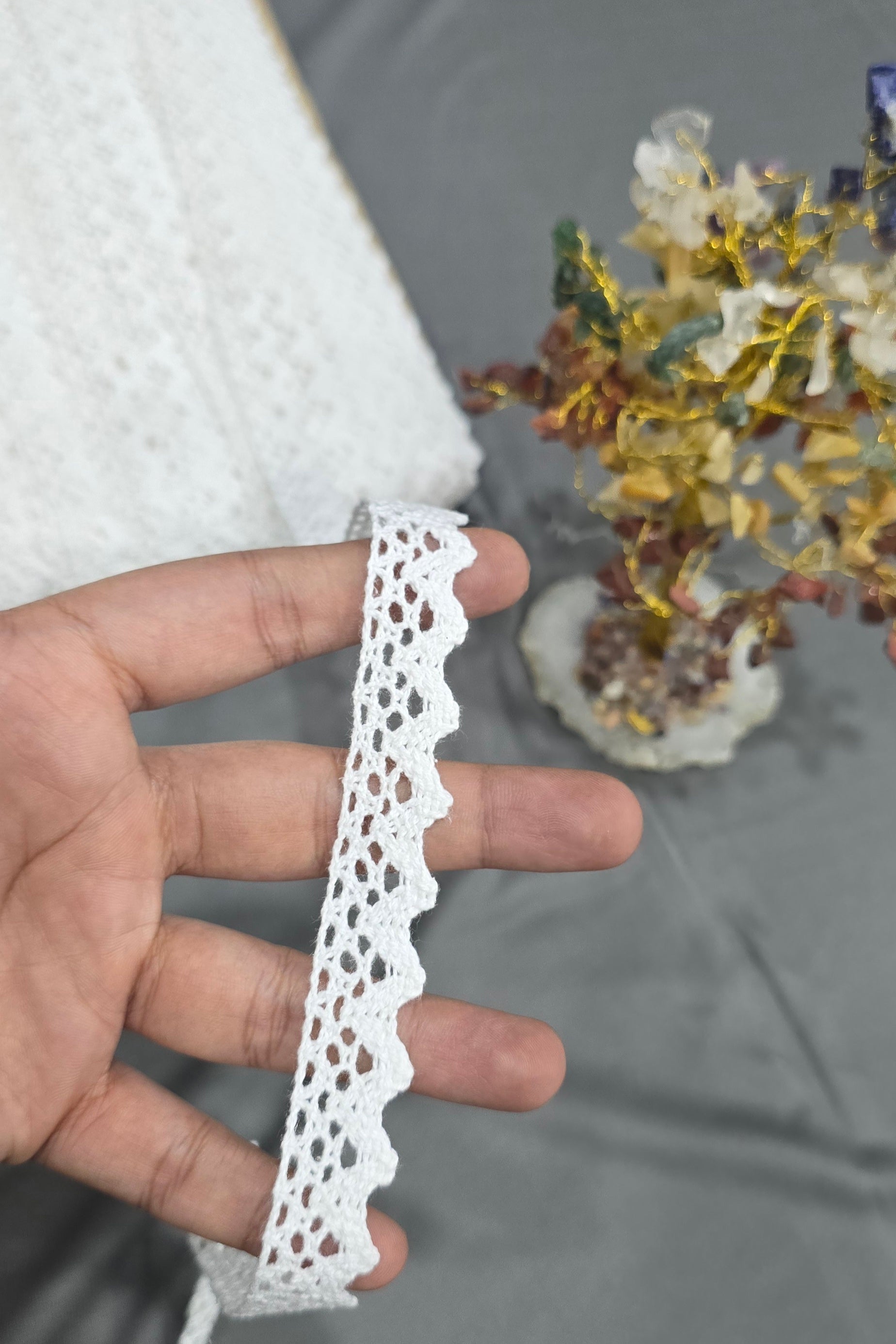 Cotton Dyeable Lace (R-8198) (100mtrs) | IVAARA.