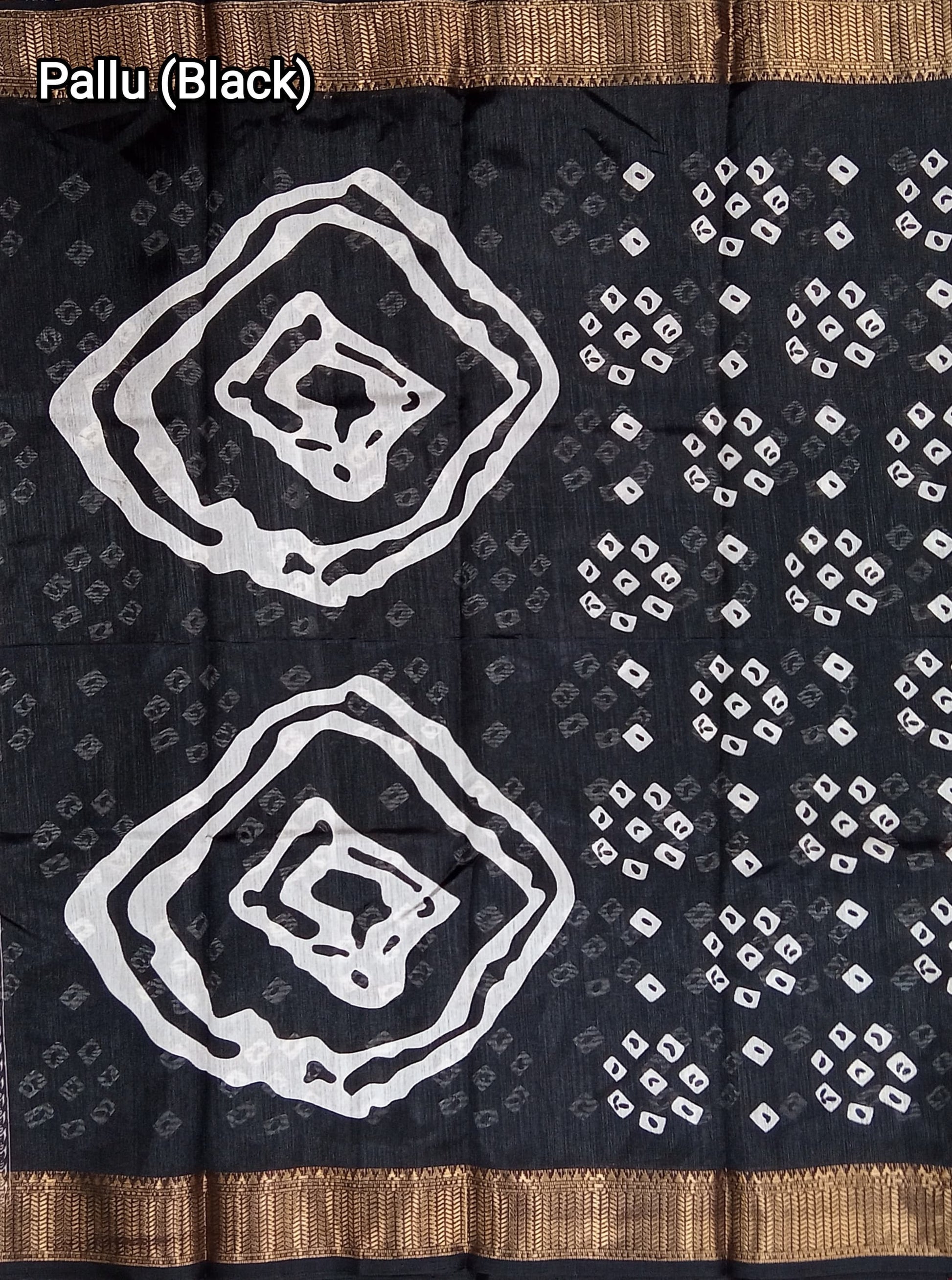 Cotton Blend Dobby Bandhej Printed Saree with Blouse – 6 Meter | Ivaara.