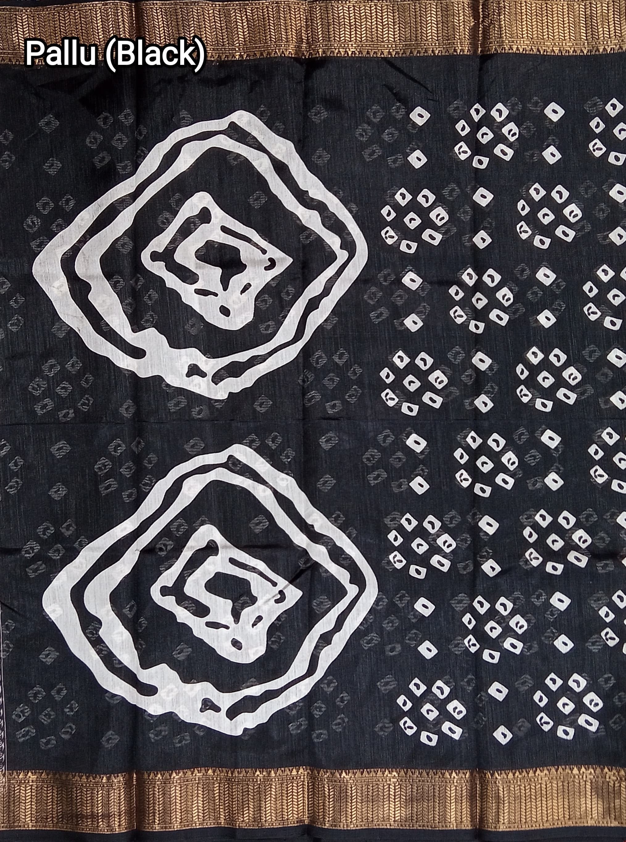 Cotton Blend Dobby Bandhej Printed Saree with Blouse – 6 Meter | Ivaara.