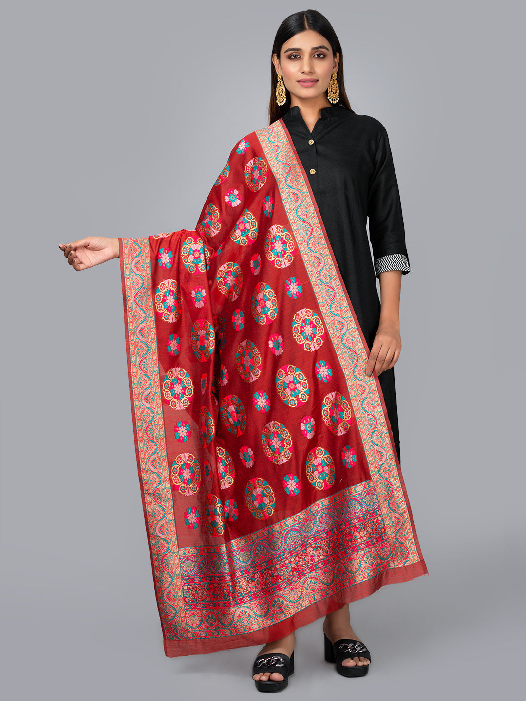 Kashmiri Women Fancy Dupatta (KWD-7) | Ivaara.