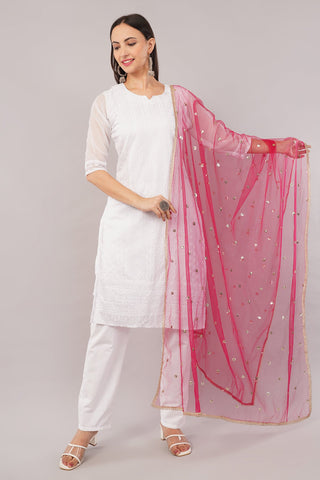 Ivaara Net Sequins Butti Dupatta (NBD10) – Lightweight Embroidered Dupatta for Women | Festive & Party Wear