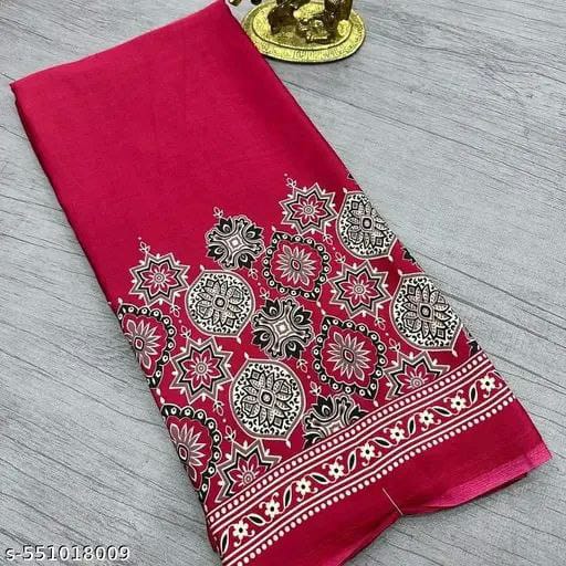 Premium Satin Crepe Rani Saree | Ivaara