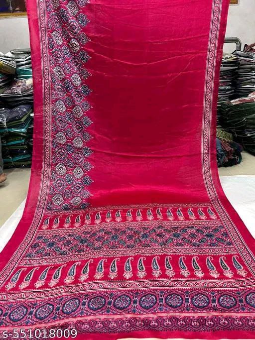 Premium Satin Crepe Rani Saree | Ivaara