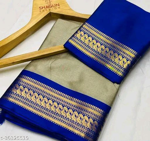 Aura Silk Paithani Style Beige Saree (AS5) | Ivaara