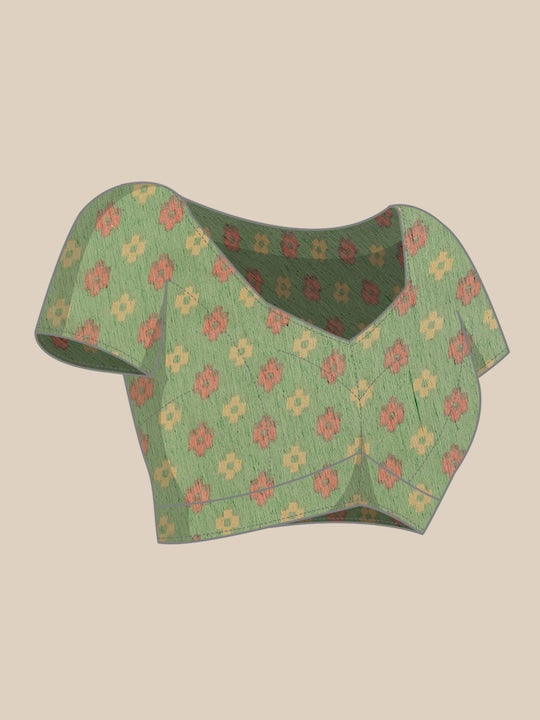 Zarina Brasso Green Cotton Saree | Ivaara's Gifting Collection.