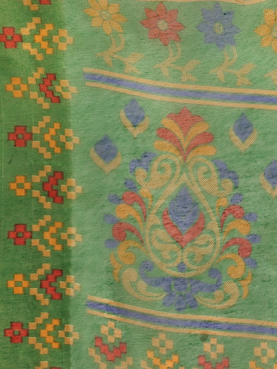 Zarina Brasso Green Cotton Saree | Ivaara's Gifting Collection.