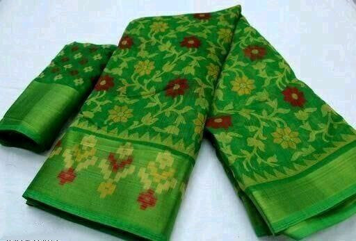 Zarina Brasso Green Cotton Saree | Ivaara's Gifting Collection.
