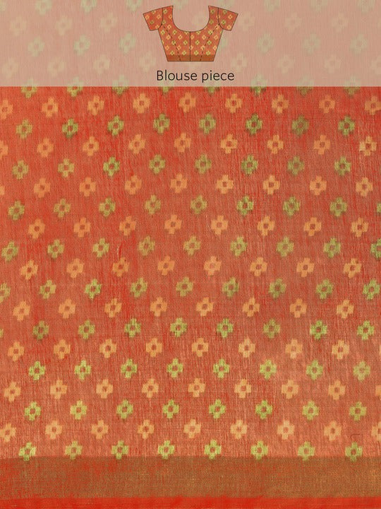 Zarina Brasso Orange Cotton Saree | Ivaara's Gifting Collection.