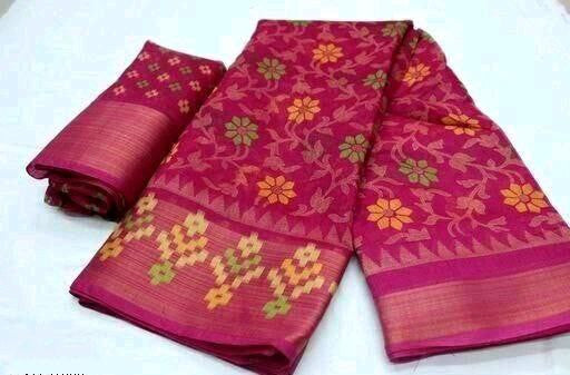 Zarina Brasso Pink Cotton Saree | Ivaara's Gifting Collection.