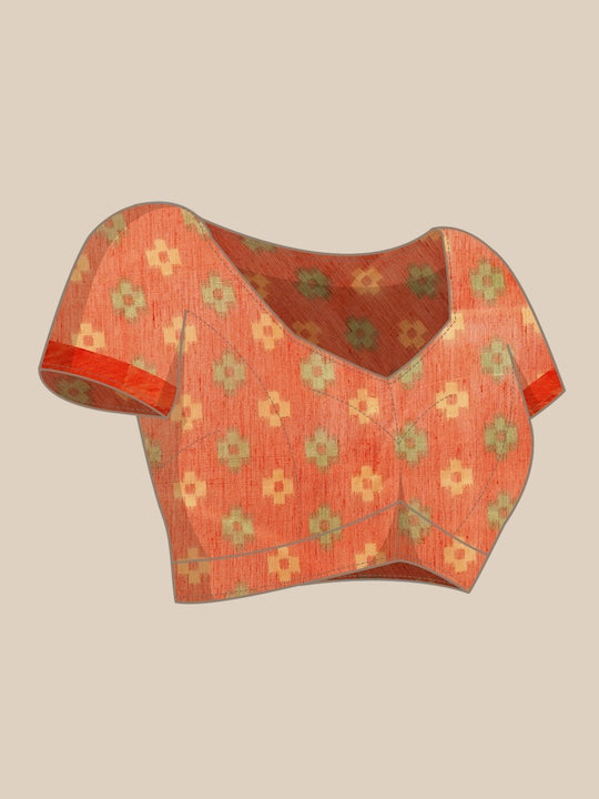 Zarina Brasso Red Cotton Saree | Ivaara's Gifting Collection.