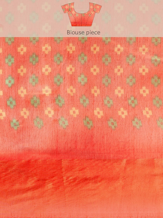 Zarina Brasso Red Cotton Saree | Ivaara's Gifting Collection.