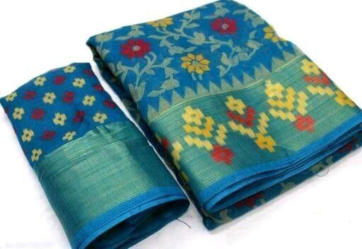 Zarina Brasso Teal Cotton Saree | Ivaara's Gifting Collection.