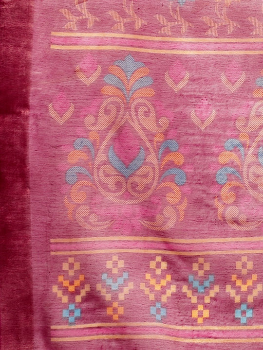 Zarina Brasso Wine Cotton Saree | Ivaara's Gifting Collection.
