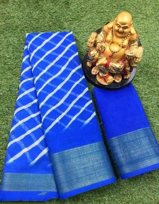 Zarina Leheriya Blue Cotton Saree | Ivaara's Gifting Collection.