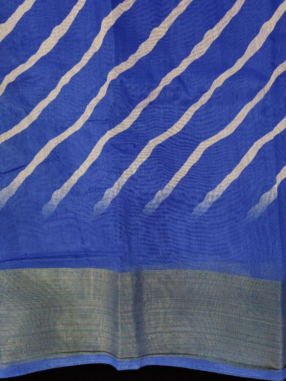 Zarina Leheriya Blue Cotton Saree | Ivaara's Gifting Collection.