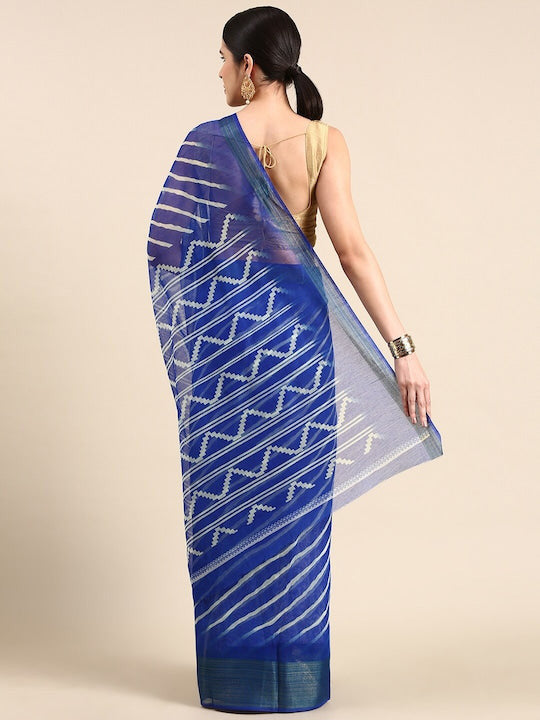 Zarina Leheriya Blue Cotton Saree | Ivaara's Gifting Collection.