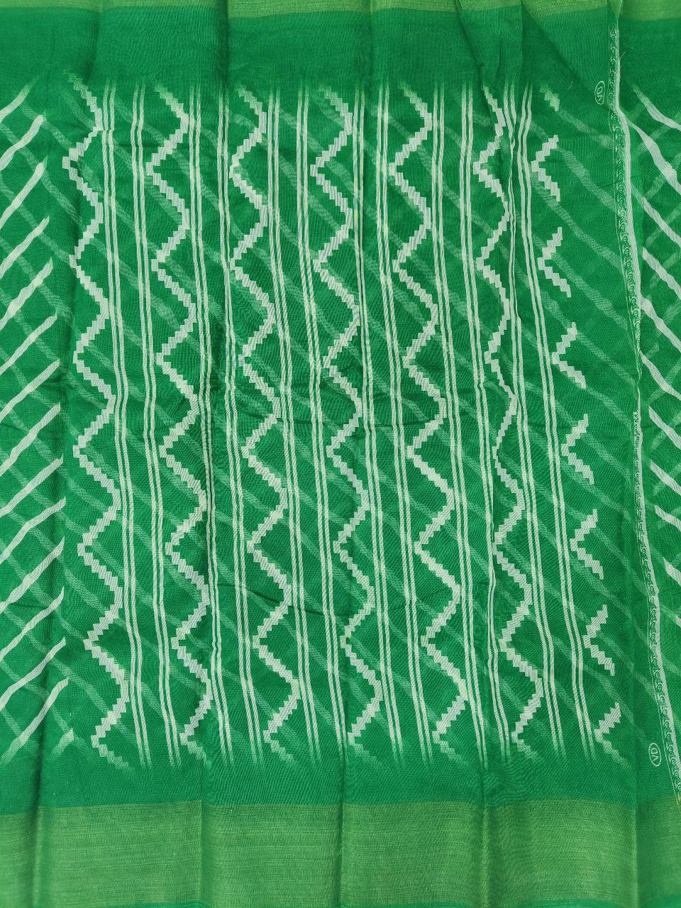 Zarina Leheriya Green Cotton Saree | Ivaara's Gifting Collection.