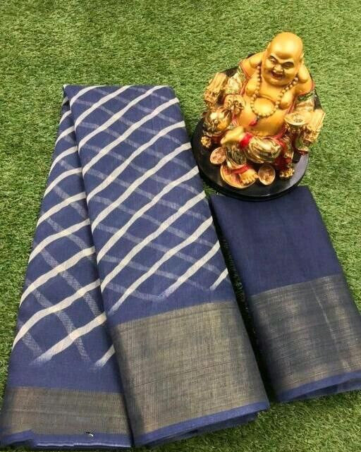 Zarina Leheriya Gray Cotton Saree | Ivaara's Gifting Collection.