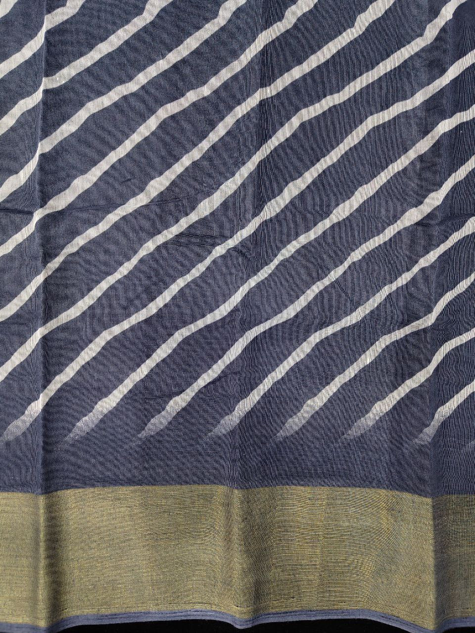 Zarina Leheriya Gray Cotton Saree | Ivaara's Gifting Collection.