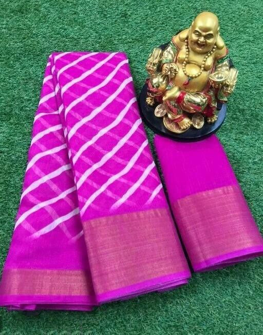 Zarina Leheriya Pink Cotton Saree | Ivaara's Gifting Collection.