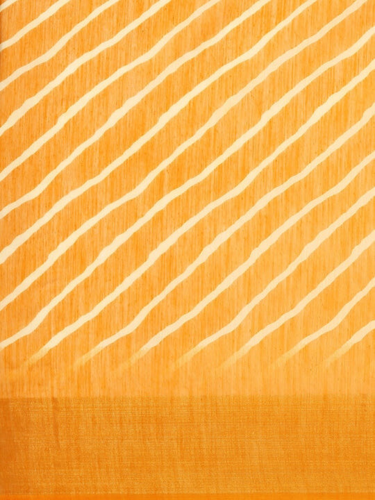 Zarina Leheriya Yellow Cotton Saree | Ivaara's Gifting Collection.