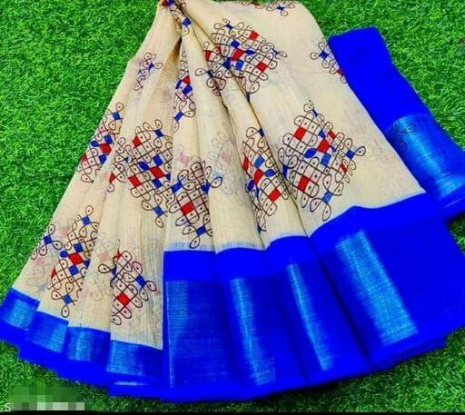 Zarina Tussar Blue Cotton Saree | Ivaara's Gifting Collection.