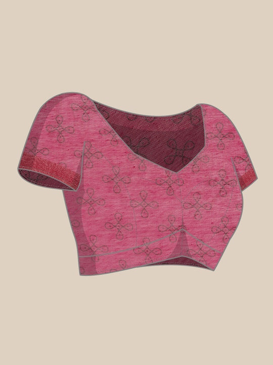 Zarina Tussar Pink Cotton Saree | Ivaara's Gifting Collection.