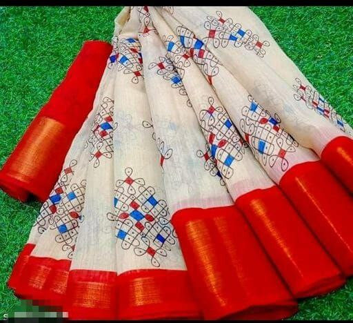 Zarina Tussar Red Cotton Saree | Ivaara's Gifting Collection.